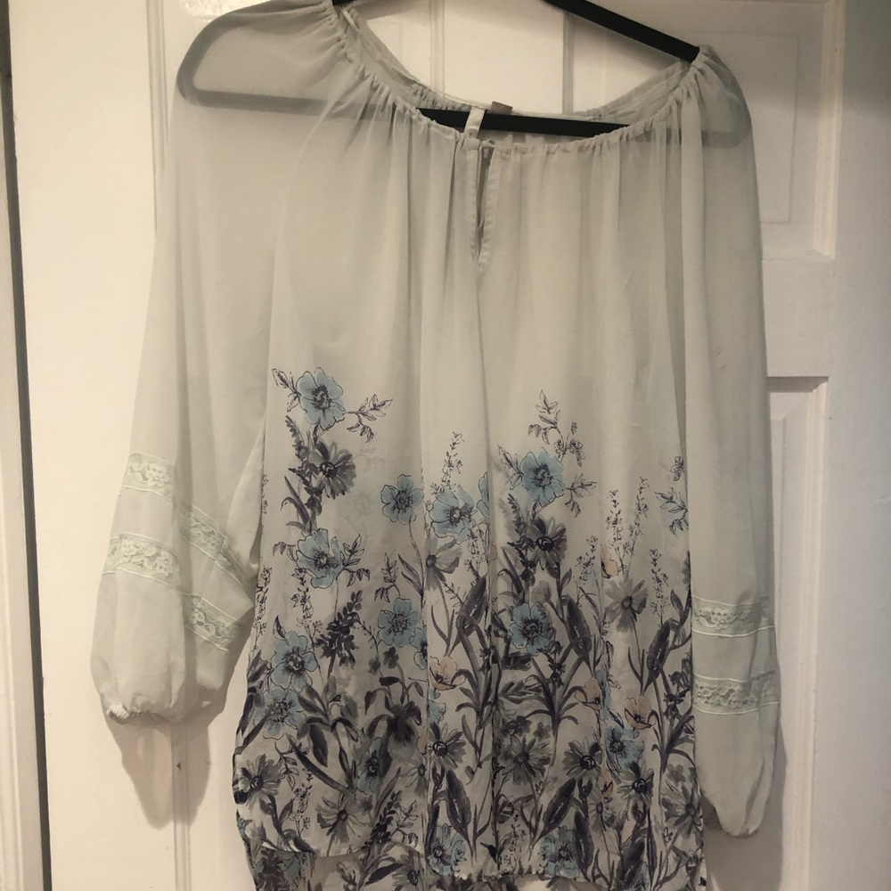Blue Floral Lauren Conrad Blouse